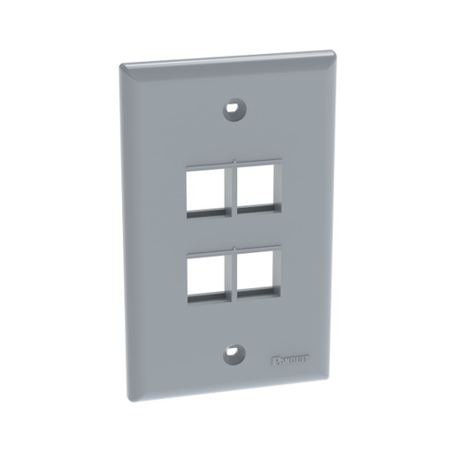 Panduit NK4FNIG NetKey 4-Port Vertical Faceplate