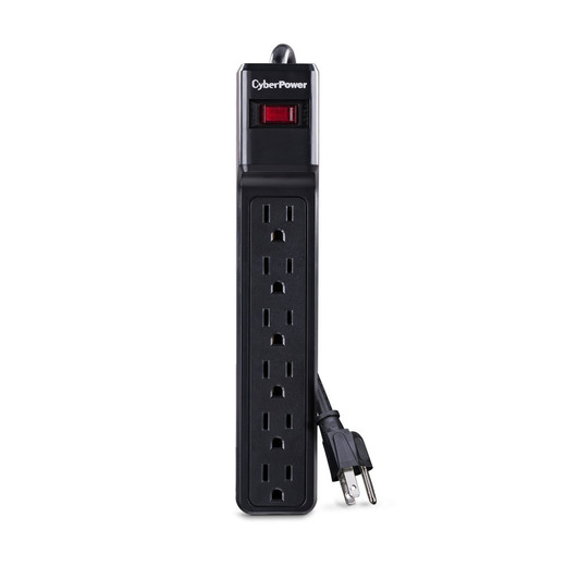CyberPower 900 J, 125 V, NEMA 5-15P plug, 6 NEMA 5-15R, 6 ft cord, Limited lifet
