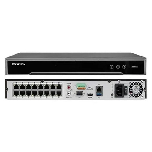 Hikvision DS-7616NI-Q2/16P 16-channel NVR network ports and connectivity panel