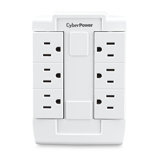 CyberPower Expands TWO Grounded Outlets Into SIX Grounded, Swivel Outlets.