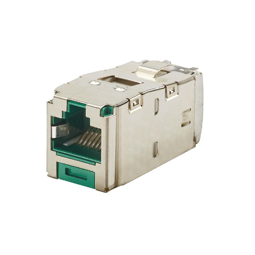 Panduit CJS688TGGRY Cat 6 STP RJ45 Jack Module - Green