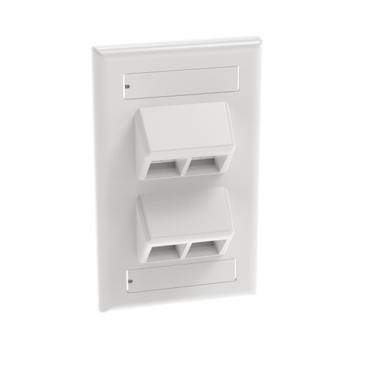 Panduit NK4VSFWH Netkey Sloped Faceplate