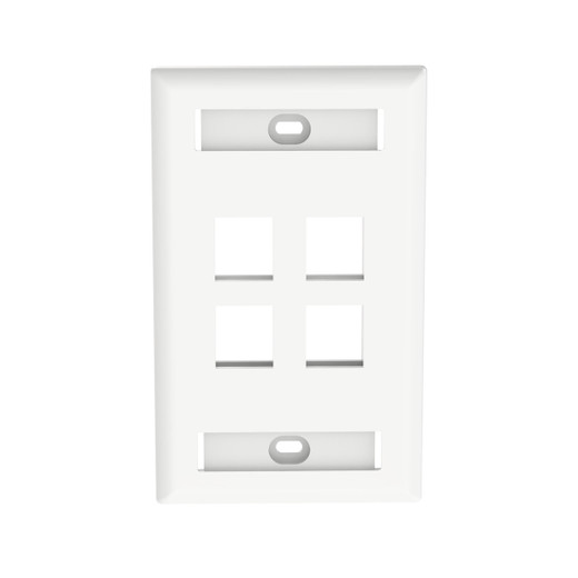 Panduit NK4FWHY NetKey Gang Flush Mount Faceplate LBL WHT