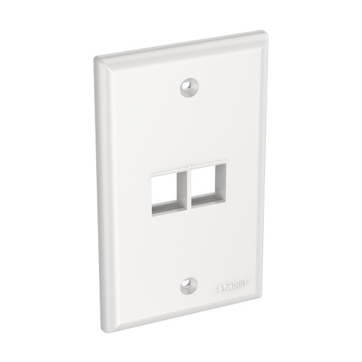 Panduit NK2FNWH Single-Gang Faceplate