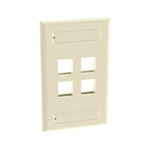 Panduit NK4FEIY NetKey Gang Flush Mount V LBL Electric Ivry