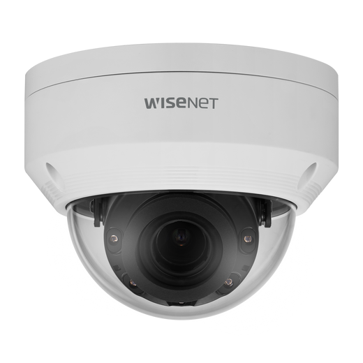 Hanwha ANV-L7082R 4MP outdoor PTZ dome IP camera with pan-tilt-zoom and HD surveillance