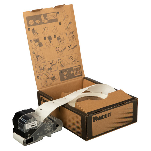 Panduit PXE Bulk Vinyl Self-lam Cassette, 1.50INW X 1.50INH, White/clear