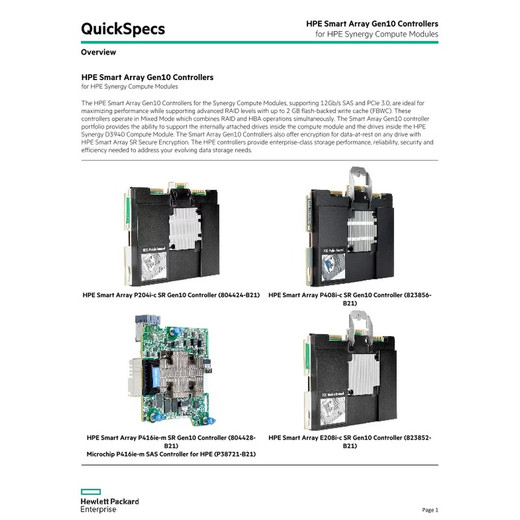 HPE Smart Array P416IE-M SR GEN10 Ctrlr - 804428-B21