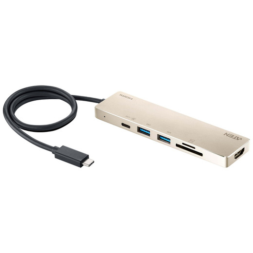 ATEN Usb-c Multiport Mini Dock With Power Pass-through - 60W - UH3239