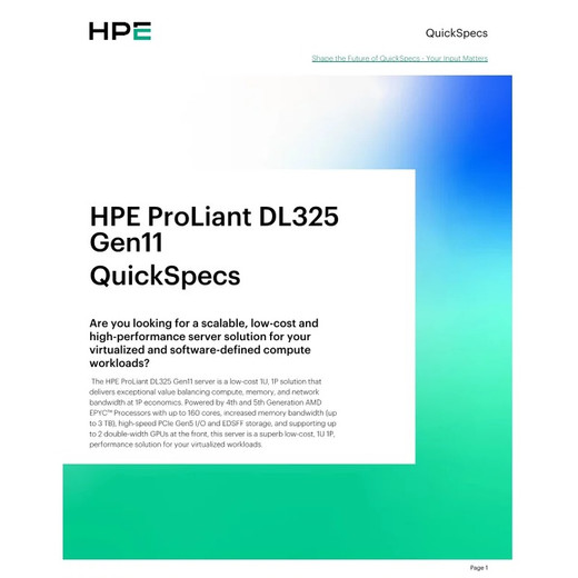 HPE DL325 G11 8SFF X2 Nvme P Ctrl CA