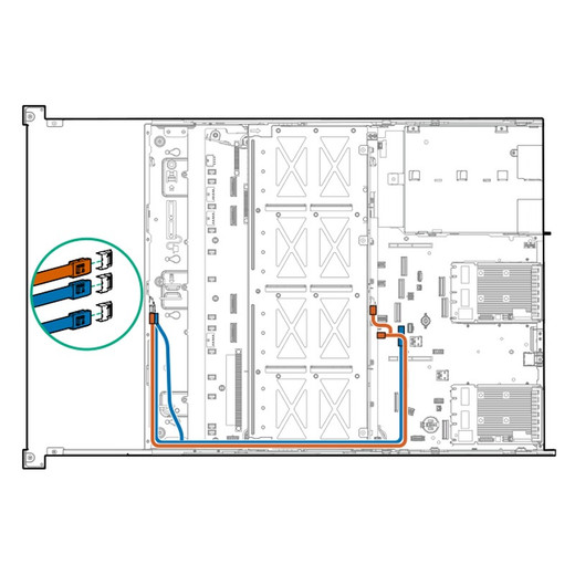 HPE DL385 G11 8LFF Oroc X1 Sas/sata CBL - P57870-B21
