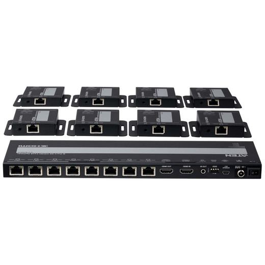 ATEN VS1828KIT 8-PORT 4K HDMI CAT6 Splitter With 8 Receivers