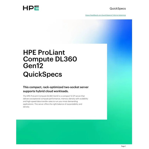 HPE DL360 GEN12 8SFF SID PWR MOD KIT - P72231-B21