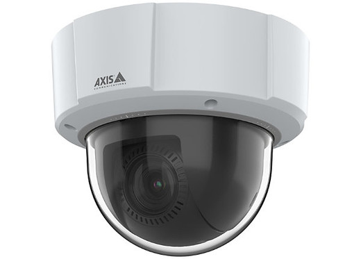 Axis 02769-001 4MP outdoor AI PTZ dome camera with pan-tilt-zoom lens mounted on wall