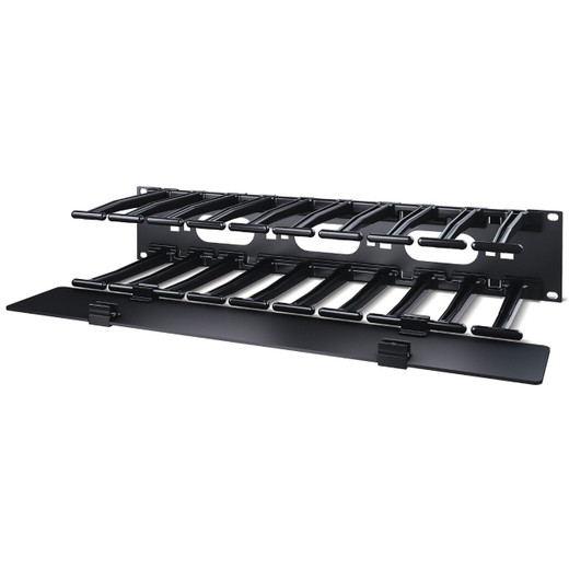 APC by Schneider Electric 2U Horizontal Cable Manager 6 Fingers TOP and Bottom -