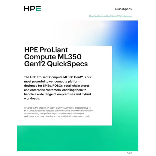 HPE Proliant Compute ML350 GEN12 8SFF X2 NVME PCIE Cable KIT - P88371-B21