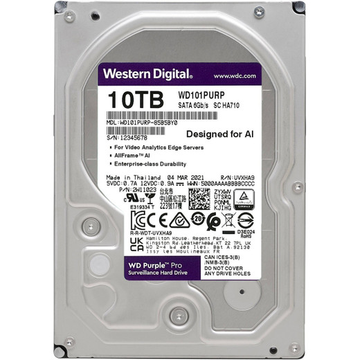 Vivotek WD101PURP 10TB High-Performance Internal Surveillance Hard Drive