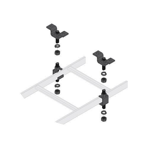 Middle Atlantic 5/8 Slotted Ladder Support Hardware w/ Ceiling Hang Kit 1 Pr Steel - CLH-5/8CHK