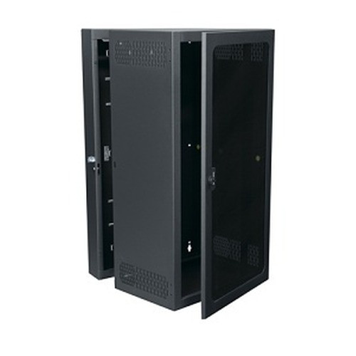 Middle Atlantic 4ft. (26 Rack Units) Cablesafe Data Wall Cabinet 32in. Deep Centered Rail Plexi Door Black Powder Coat finish