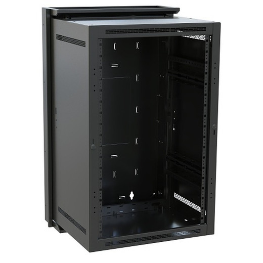 Middle Atlantic 16 Space (28in. ) Sectional Wallrack 20in. Deep DWR Series Steel Textured Black Powder Coat Finish