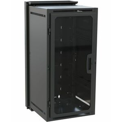 Middle Atlantic Wallrack with Plexi Door 24in. Deep Textured Black Powder Coat Finish ***Drop Ship Only***