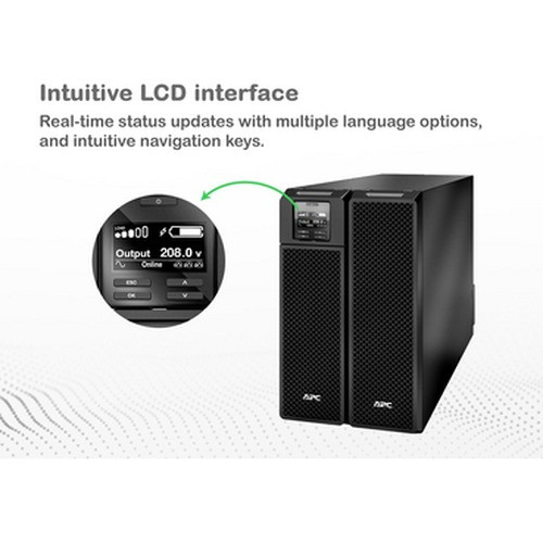 APC Smart-ups On-line, 8KVA/8KW, Rack/tower, 208V, 4X L6-20R+2X L6-30R NEMA Outl