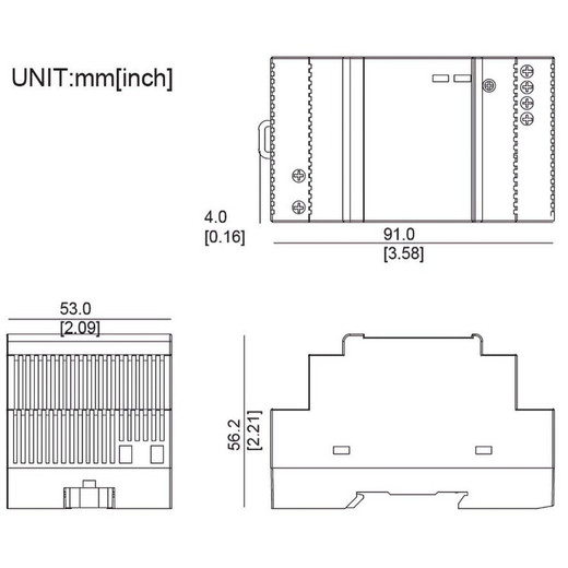 Hanwha PWR-DR12033 DIN Rail Mounting 33W Hardened Power Supply