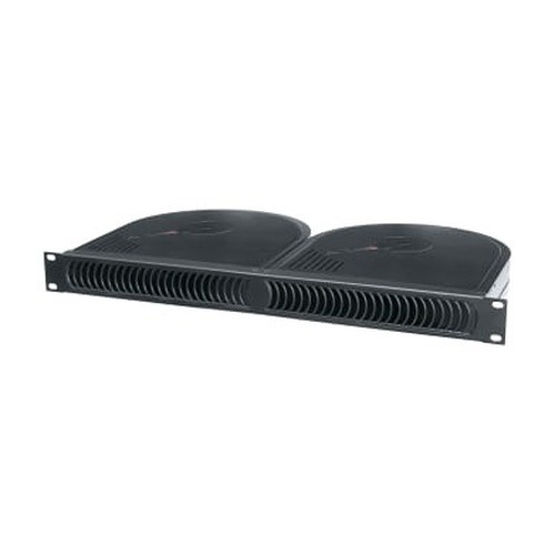 Middle Atlantic Quiet 2 Blower Panel With Proportional Speed Fan Control 1 Space Black Brushed Anodized Finish 12 Volt DC