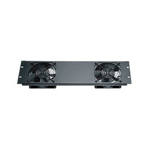 Middle Atlantic Quiet Fan Panel 100 CFM 3 space Includes 2 Fans and Grills Black Brushed and Anodized Finish