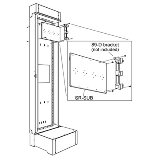 Middle Atlantic 1 Sub-Plate Mounting Kit for 89-D Brackets - SR-SUB