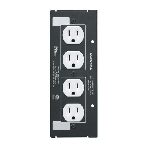 Middle Atlantic 2-GANG 15A DUP & 4 KEY PO - WMFB2DRKS4N