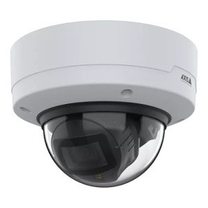 Axis 03155-001 dome camera showing compact design and weatherproof housing