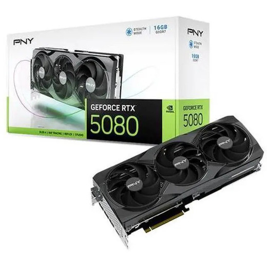 PNY VCG508016TFXPB1-O Geforce RTX 5080 16GB Overclocked Triple FAN Graphics Card