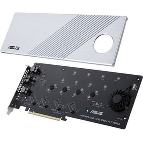 ASUS HYPER M.2 X16 GEN 4 CARD Hyper M.2 X16 PCIe 4.0 X4 Expansion Card Supports 4 NVMe M.2 (2242/2260/2280/22110) up to 256Gbps for AMD 3rd Ryzen sTRX40, AM4 Socket and Intel VROC NVMe Raid. ASUS Hyper M.2 x16 Gen 4 Card is designed specifi