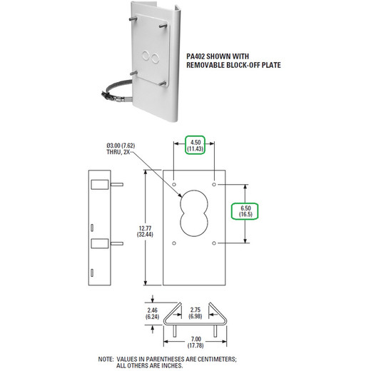 Pelco PA402 Pole Mount Adapter for IWM