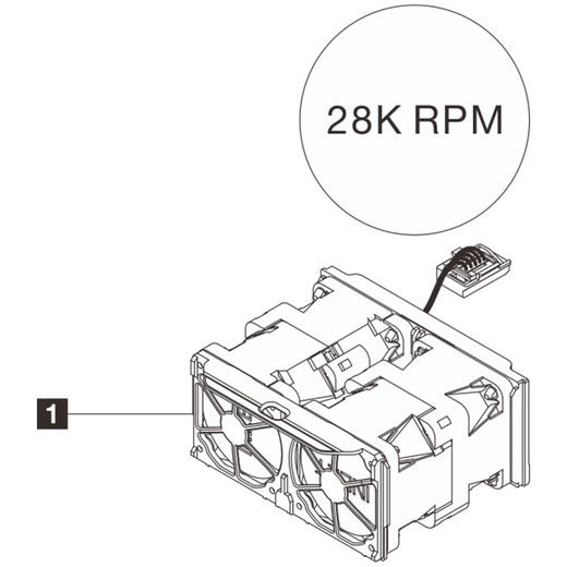 Lenovo 4H47B04172 SR630 V4 Cabled FAN for Cpu+mem DWC