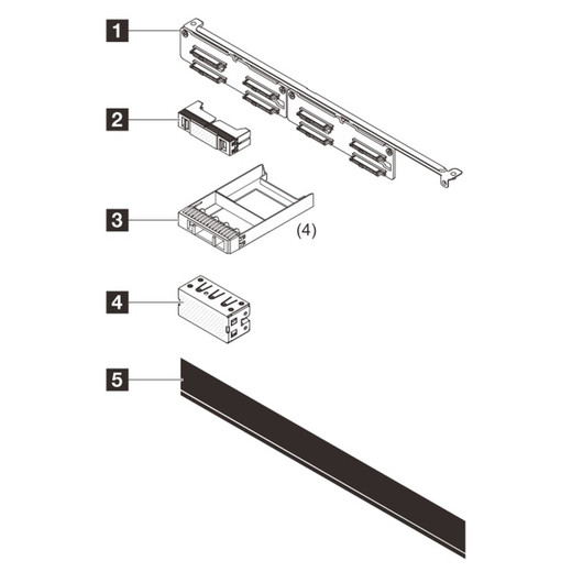 Lenovo 4XH7A96833 SR630 V4 8X2.5 Sas/sata Backplane KIT