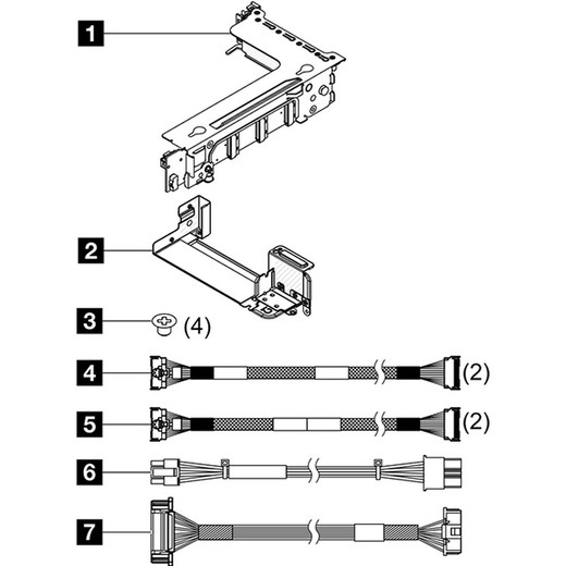 Lenovo 4XH7A82905 SR650 V3 X16/X16 G4 RISER3 KIT