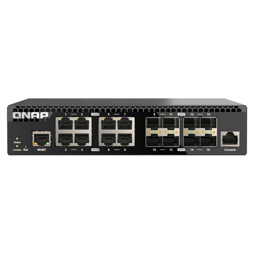 QNAP Half-rackmount Switch QSW-M3216R-8S8T-US Layer 2 16 Port