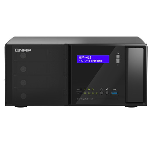 QNAP 8 BAY NVR 8CH (max Channels: 24) VMS - QVP-41B-8G-P-US