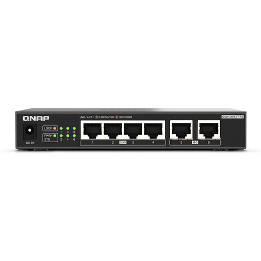 Qnap Desktop QSW-2104-2T-R2-US Unmanaged Switch 4 Port 2.5GBPS