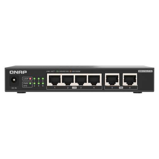 QNAP Desktop QSW-2104-2T-R2-US Unmanaged Switch 4 Port 2.5GBPS