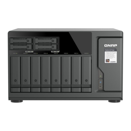 QNAP 12-BAY Quts Hero NAS (8 X 3.5 SATA - TVS-H1277AX-R5-16G-US