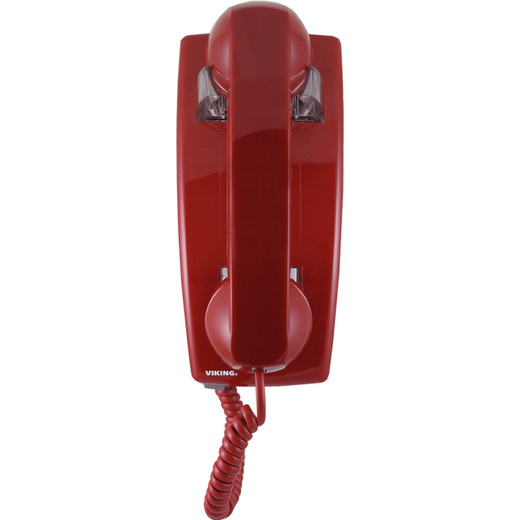 Viking K-1900-W2-RED Red Hot-Line Wall Phone Non-Volatile Memory