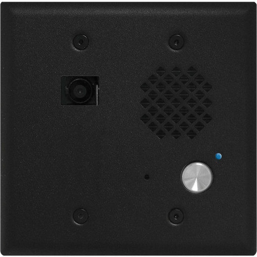 Polished Brass Entry Phone with Color Video Camera  Auto Disconnect  Blue LED  Flush Mount in a Double Gang Box or Surface Mount with a VE-5x5