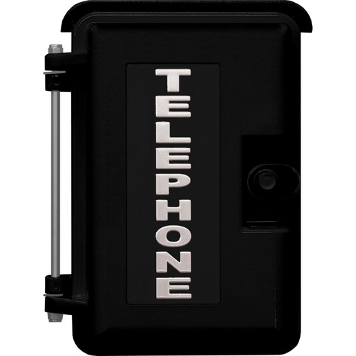Black Heavy-Duty Plastic Outdoor Enclosure with Silver Telephone Lettering  Includes Internal Adapter Panel 1 for Mounting Viking Products