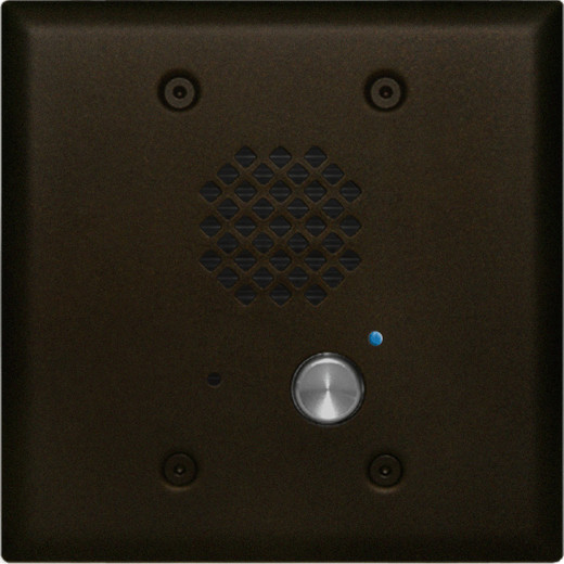 VoIP Oil Rubbed Bronze Entry Phone with Automatic Disconnect & Blue LED  Flush Mounts in a Double Gang Box or Surface Mount with an Optional VE-5x5 with Enhanced Weather Protection (EWP)
