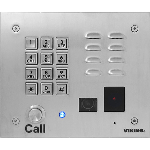 Stainless Steel Vandal Resistant Entry Phone with Keypad  Color Video Camera  and Proximity Card Reader  Flush Mount with the included Rough-In Box or Surface Mount with an Optional VE-6x7