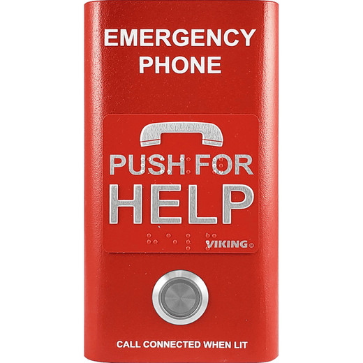 ADA Compliant Red Emergency Phone with Built in Dialer and Voice Announcer with Enhanced Weather Protection