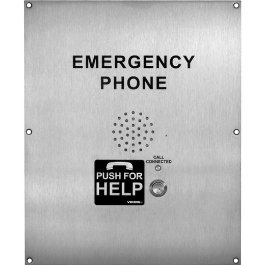 ADA Compliant Stainless Steel Emergency Phone with Dialer and Voice Announcer  Flush Mount Only with Enhanced Weather Protection (EWP)